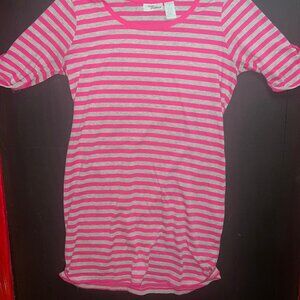Allison Brittany Long Tunic‎ Pink Stripe 3/4 Sleeve Size Large